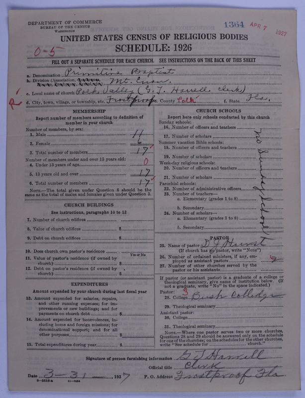 Scan of Primitive Baptists: 1364