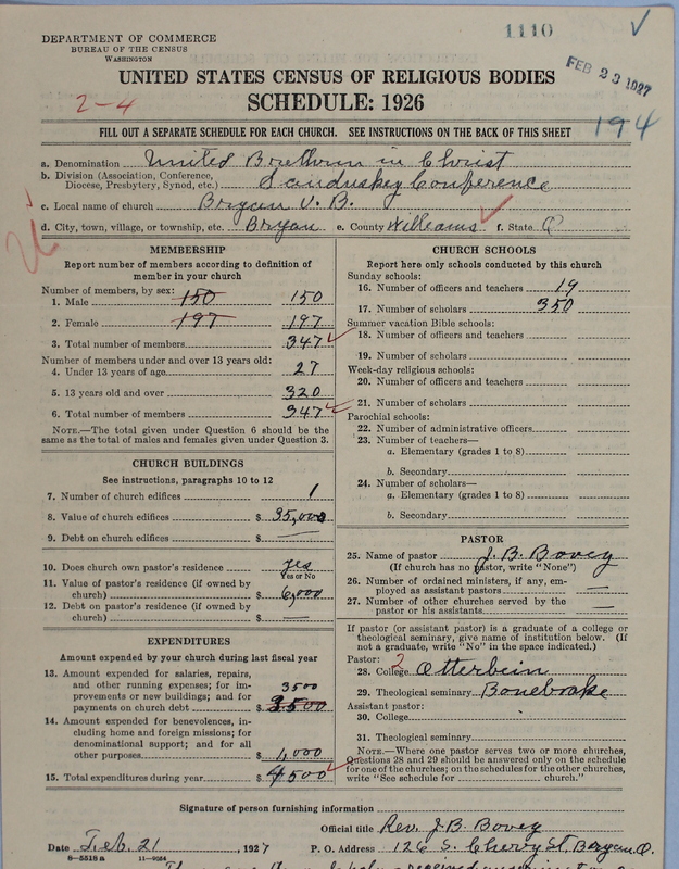 Scan of Church of the United Brethren in Christ: 1110