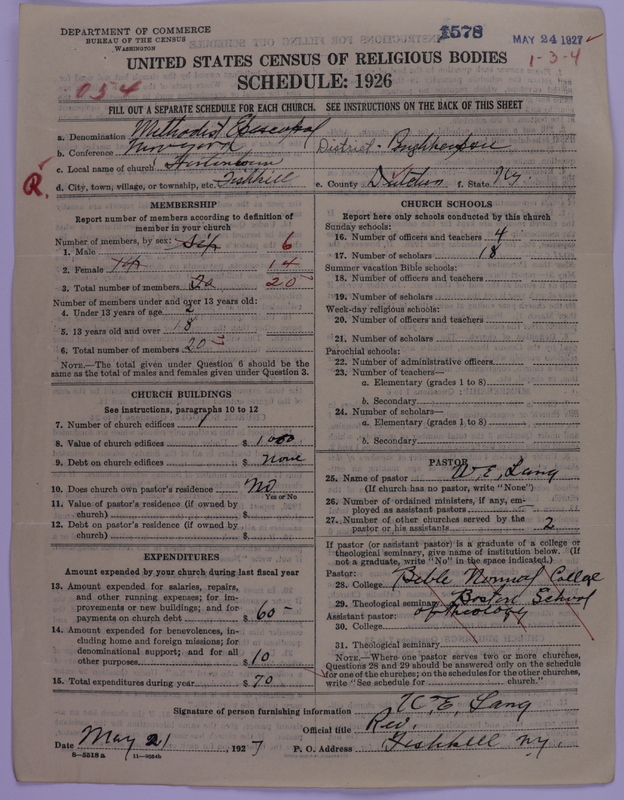 Scan of Methodist Episcopal Church: 1578