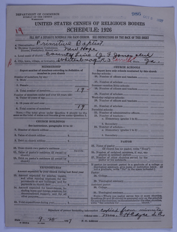 Scan of Primitive Baptists: 986
