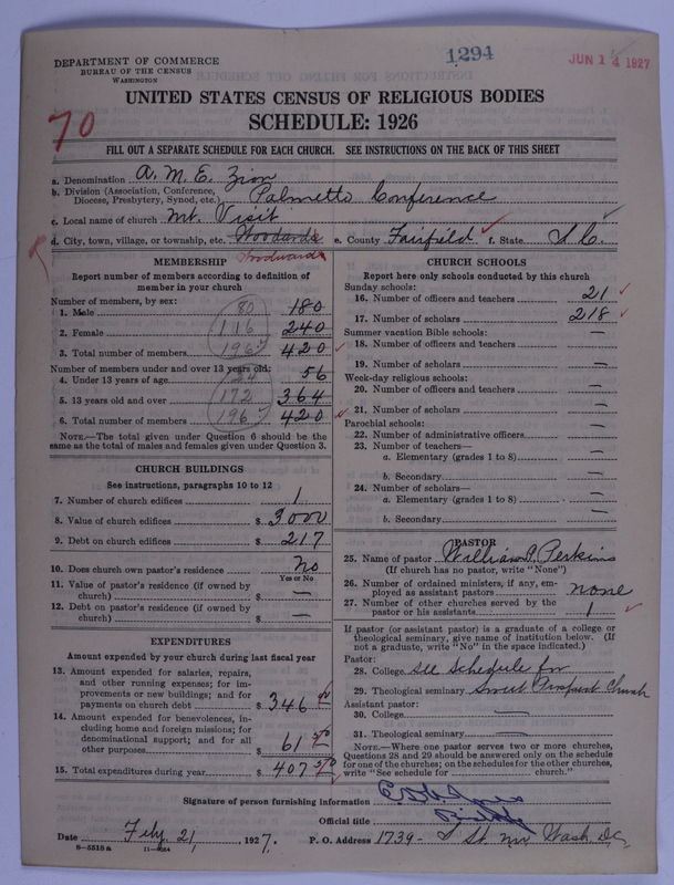 Scan of African Methodist Episcopal Zion Church: 1294