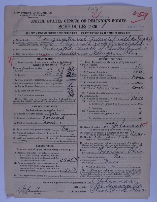 Scan of Federated Churches:
