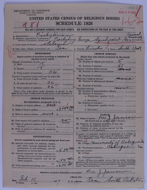 Scan of Presbyterian Church in the United States of America: 5617