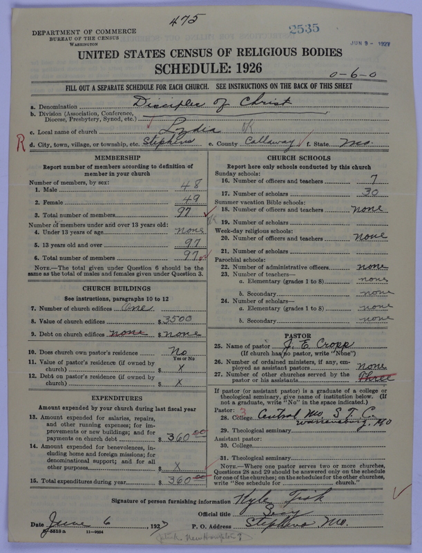 Scan of Disciples of Christ: 2535