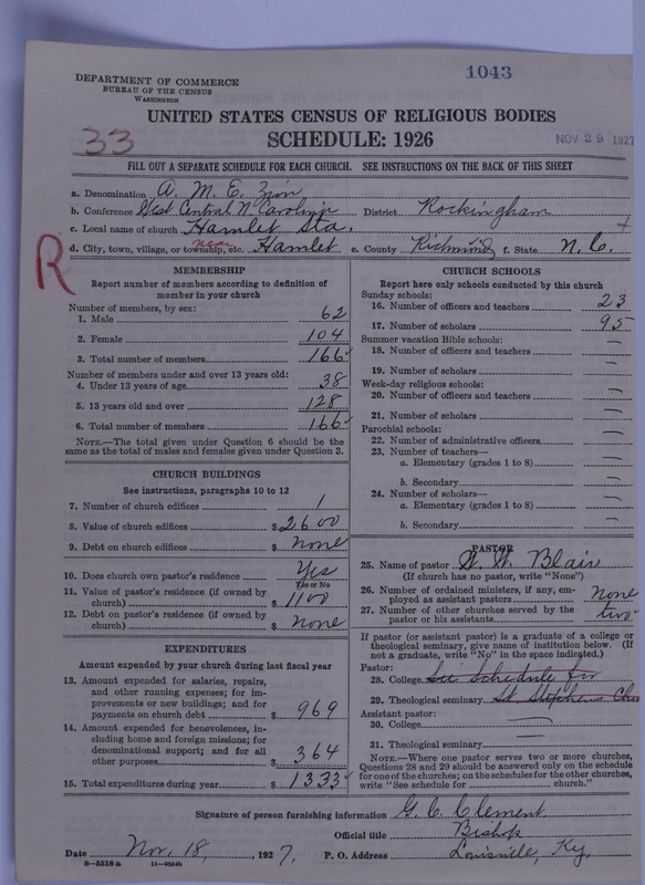 Scan of African Methodist Episcopal Zion Church: 1043