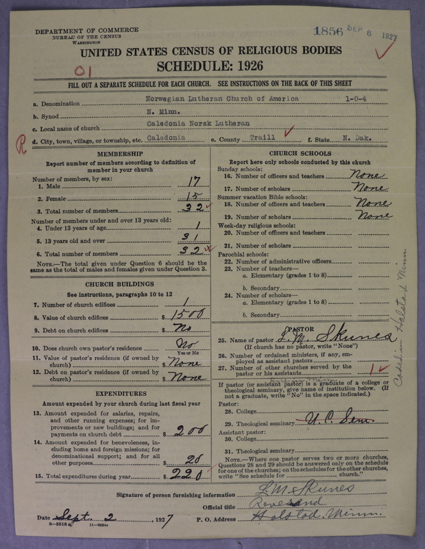 Scan of Norwegian Lutheran Church of America: 1856