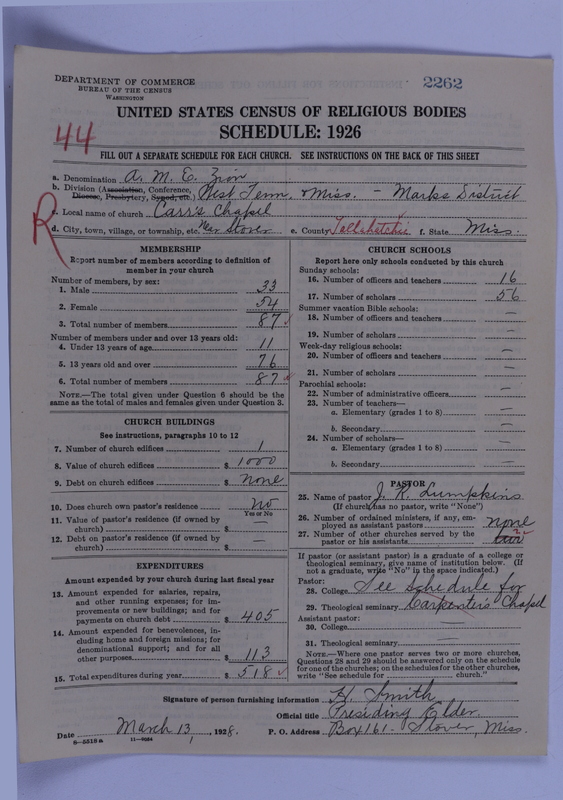 Scan of African Methodist Episcopal Zion Church: 2262