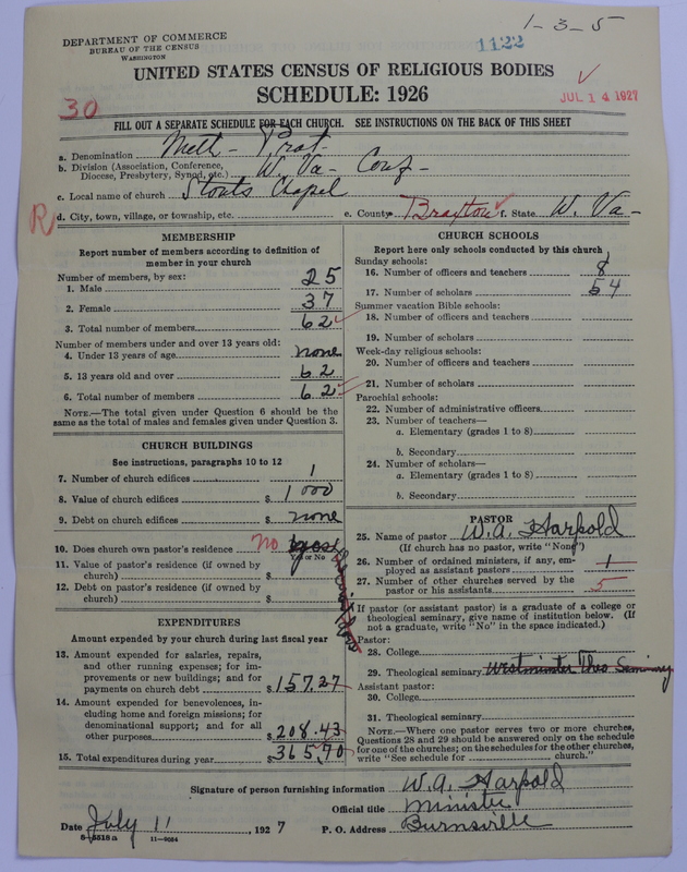 Scan of Methodist Protestant Church: 1122