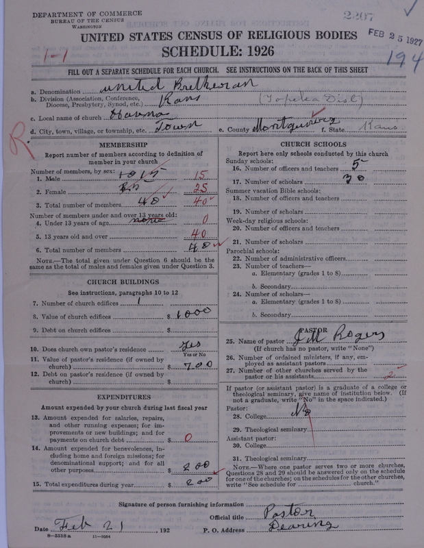 Scan of Church of the United Brethren in Christ: 2207