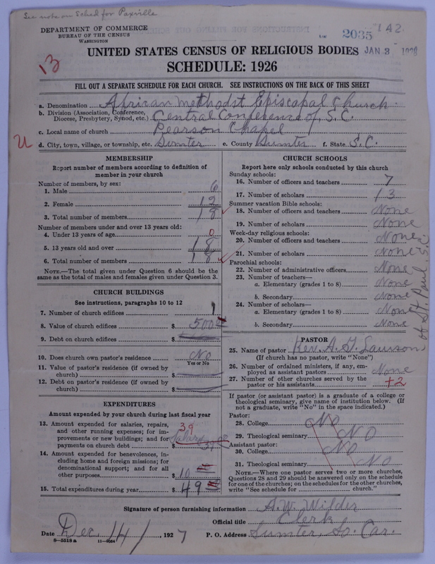 Scan of African Methodist Episcopal Church: 2035