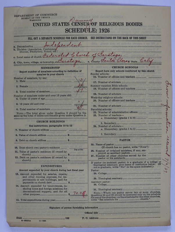 Scan of Federated Churches: