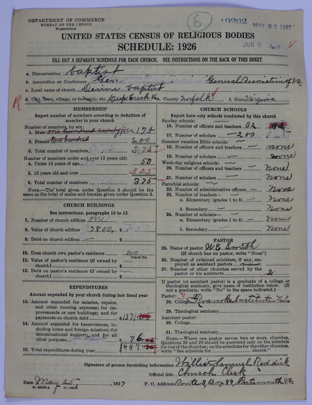 Scan of Negro Baptists: 19202