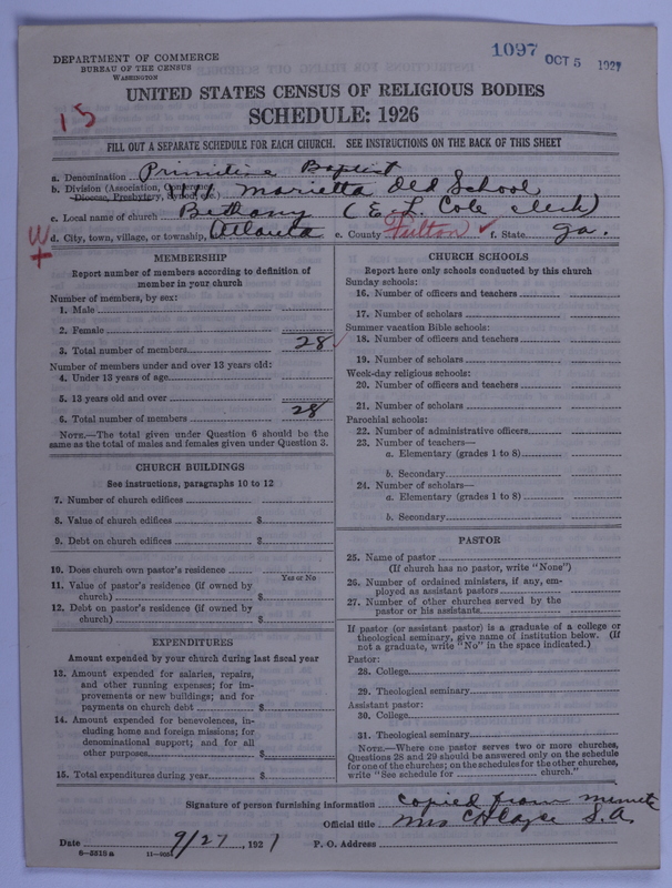 Scan of Primitive Baptists: 1097