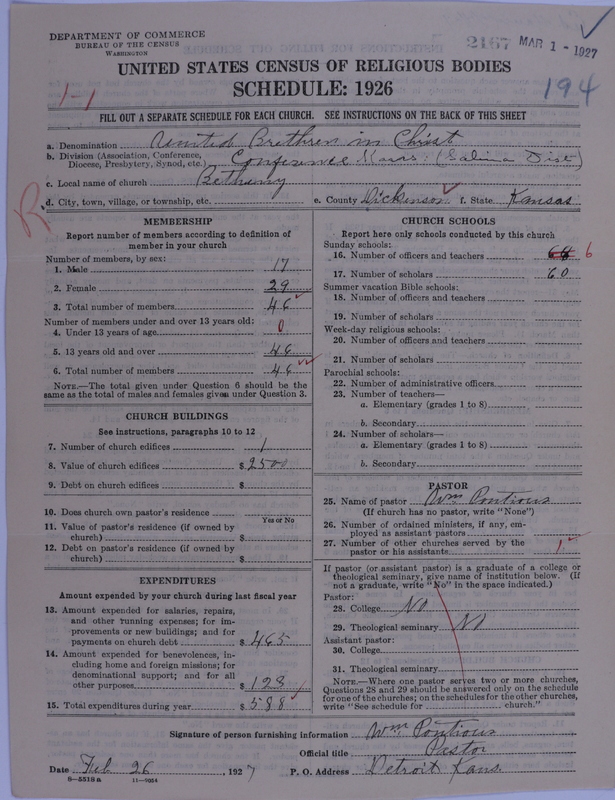 Scan of Church of the United Brethren in Christ: 2167