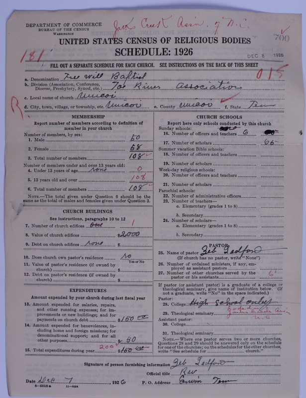 Scan of Free Will Baptists: 700