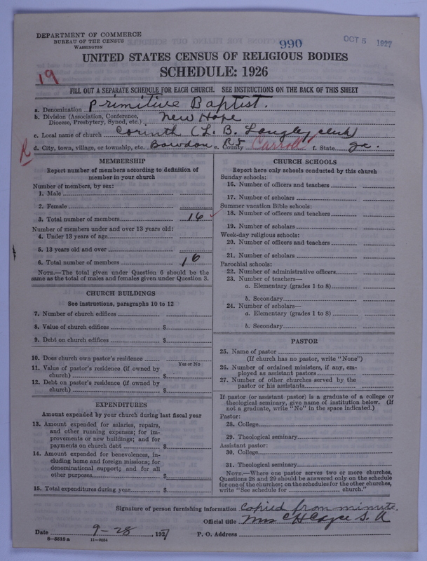 Scan of Primitive Baptists: 990