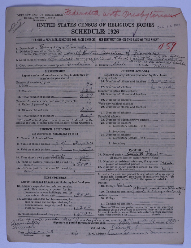 Scan of Federated Churches: