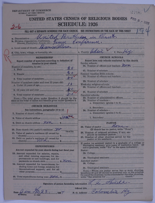 Scan of Church of the United Brethren in Christ: 2796