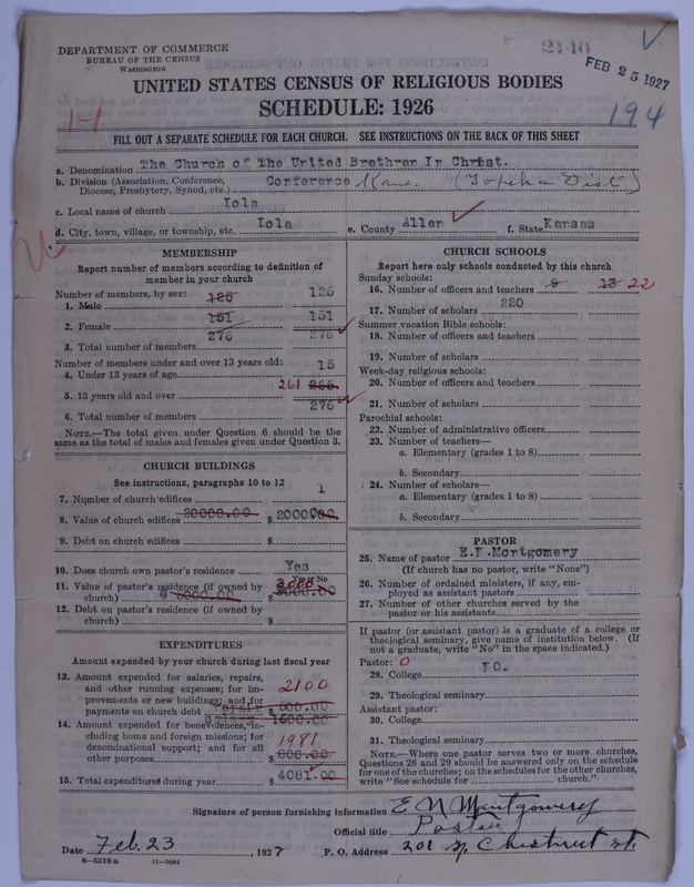 Scan of Church of the United Brethren in Christ: 2140