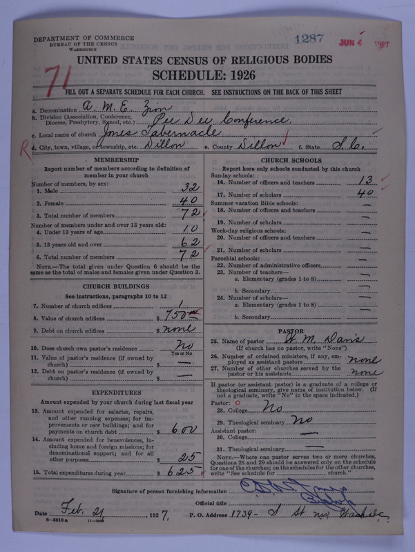 Scan of African Methodist Episcopal Zion Church: 1287