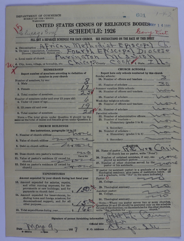 Scan of African Methodist Episcopal Church: 601