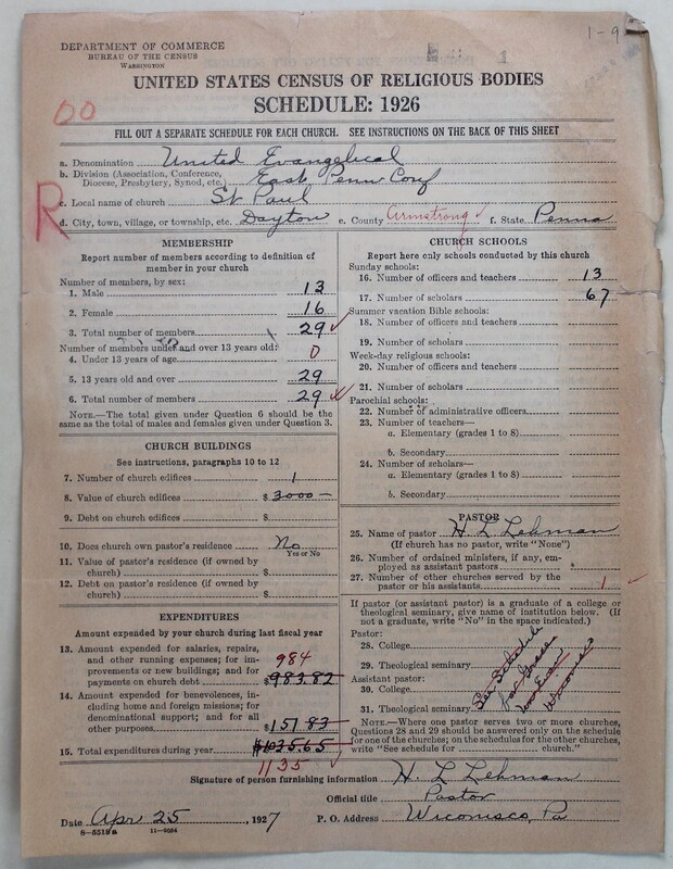 Scan of Evangelical Congregational Church: 1