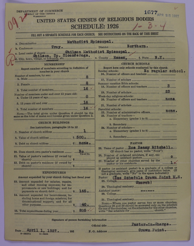 Scan of Methodist Episcopal Church: 1677