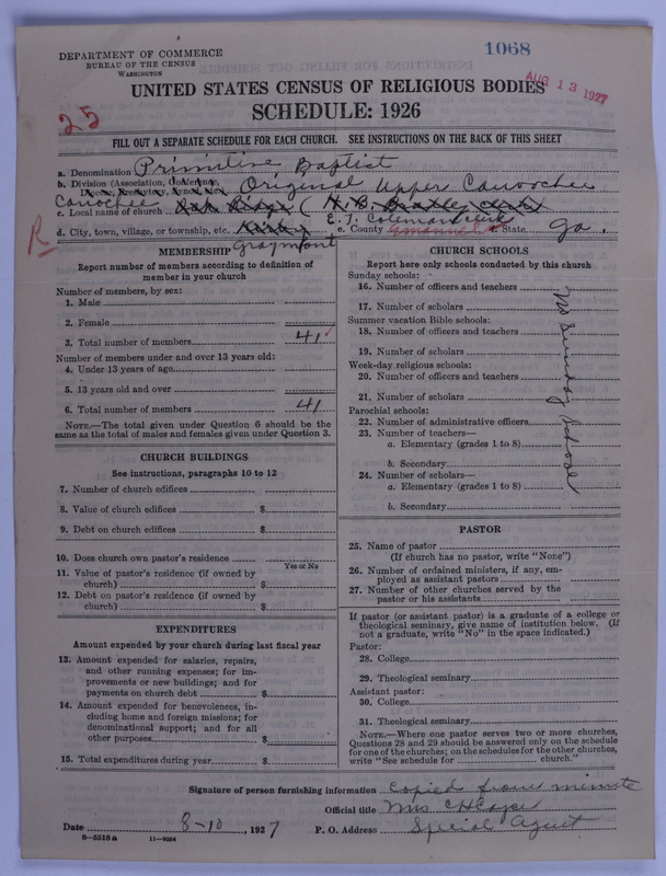 Scan of Primitive Baptists: 1068
