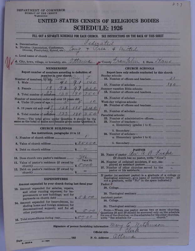 Scan of Federated Churches: 277