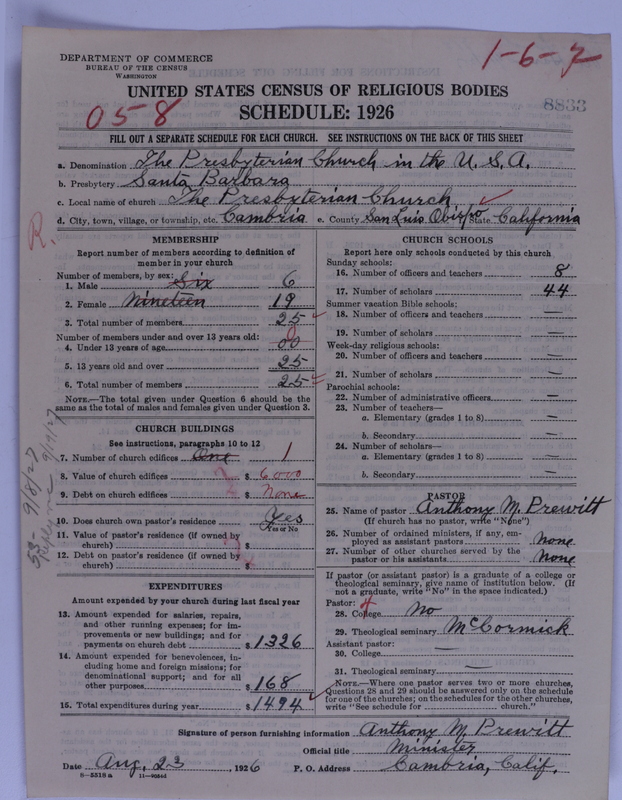 Scan of Presbyterian Church in the United States of America: 8833