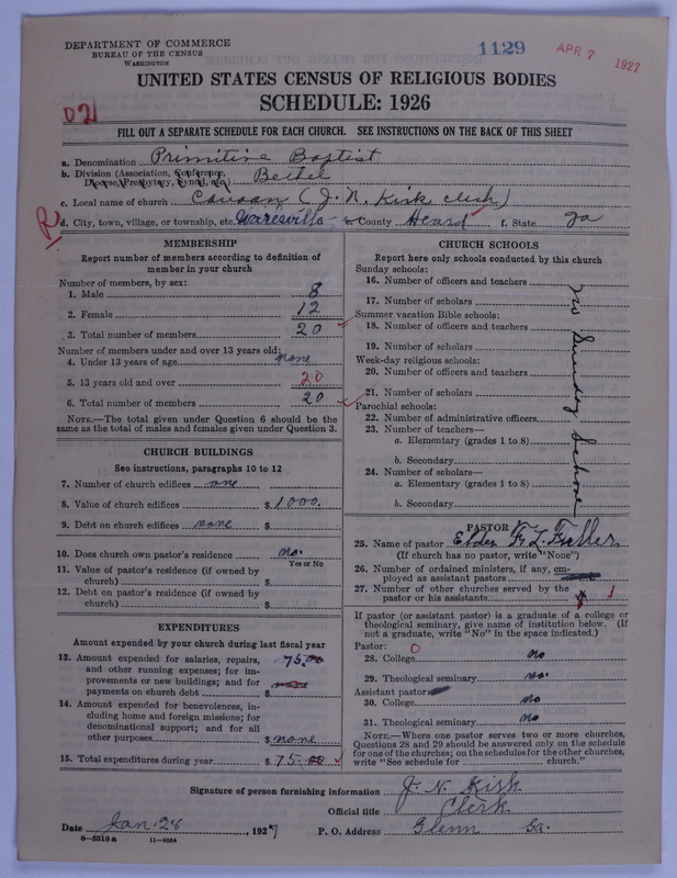Scan of Primitive Baptists: 1129