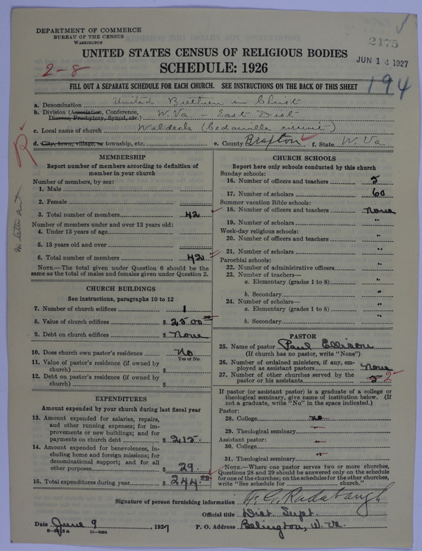 Scan of Church of the United Brethren in Christ: 2475