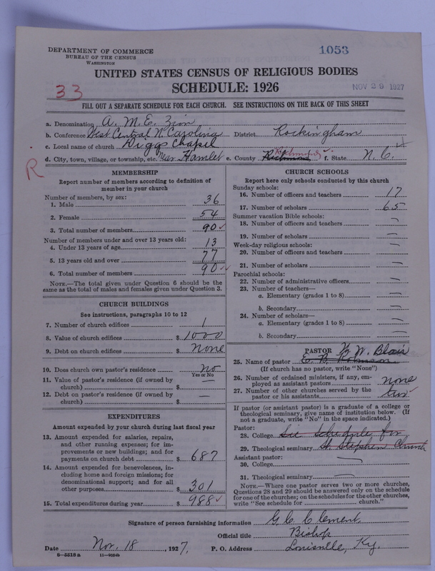 Scan of African Methodist Episcopal Zion Church: 1053