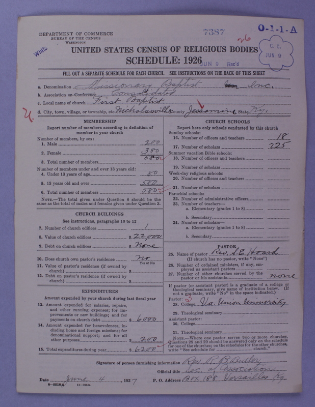 Scan of Negro Baptists: 7387