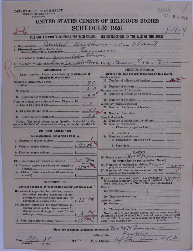Scan of Church of the United Brethren in Christ: 2821