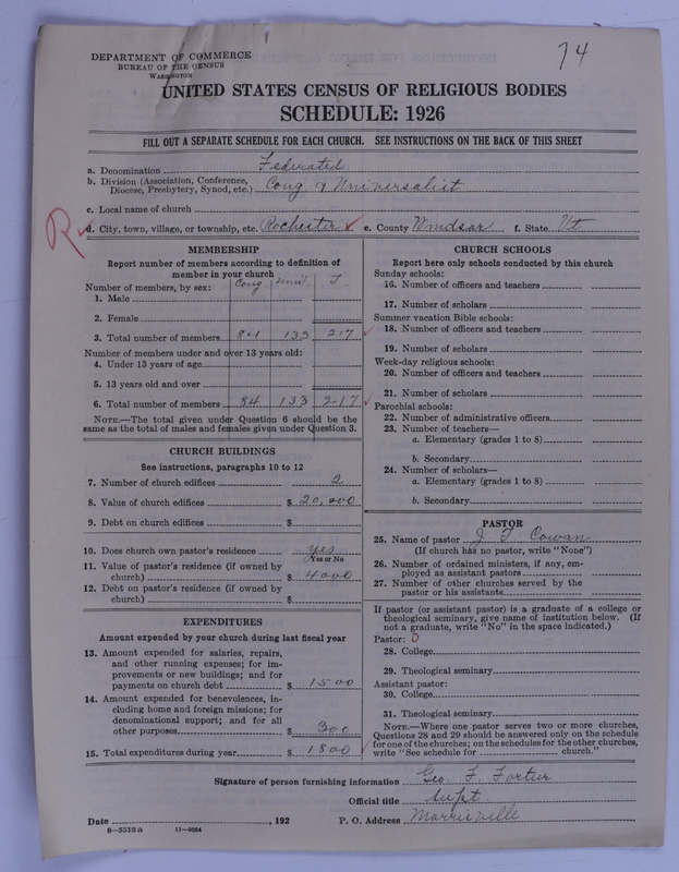 Scan of Federated Churches: 74