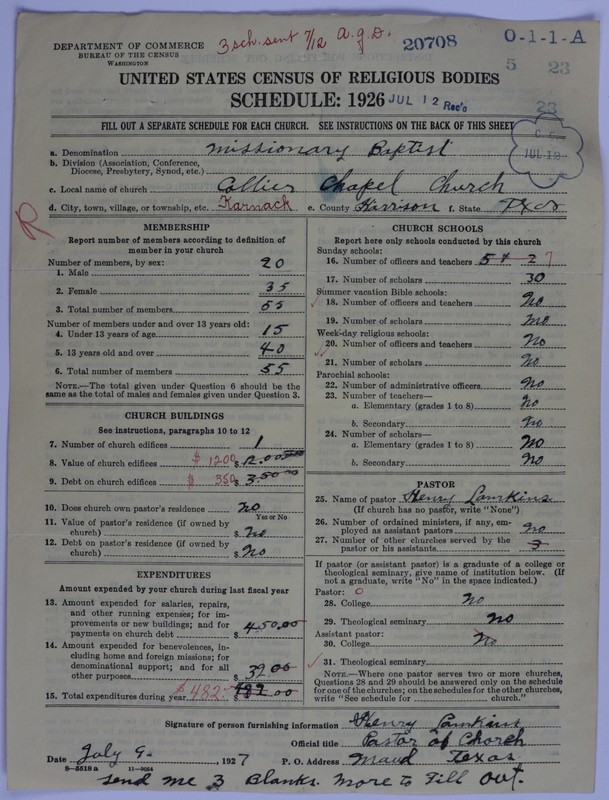 Scan of Negro Baptists: 20708