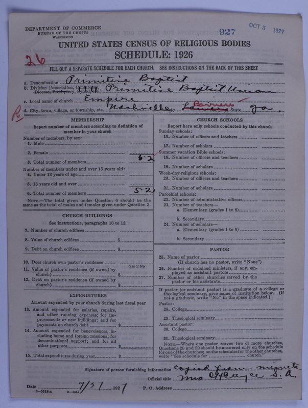 Scan of Primitive Baptists: 927
