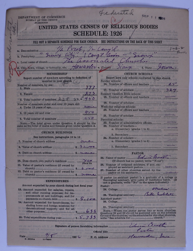 Scan of Federated Churches: