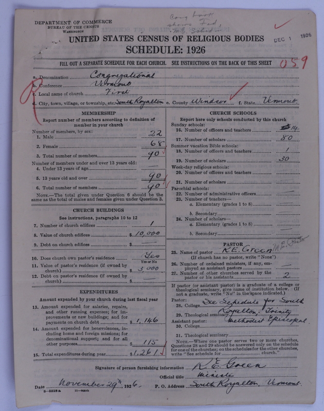 Scan of Federated Churches: 73