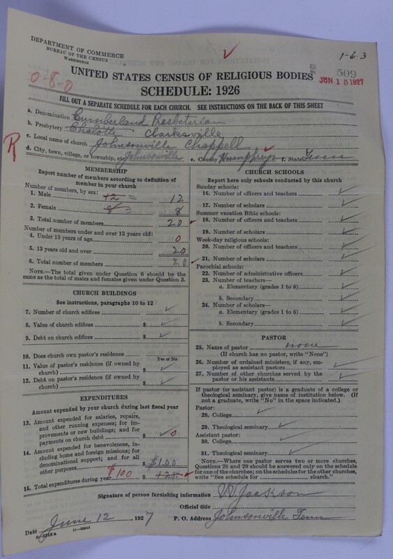 Scan of Cumberland Presbyterian Church: 509