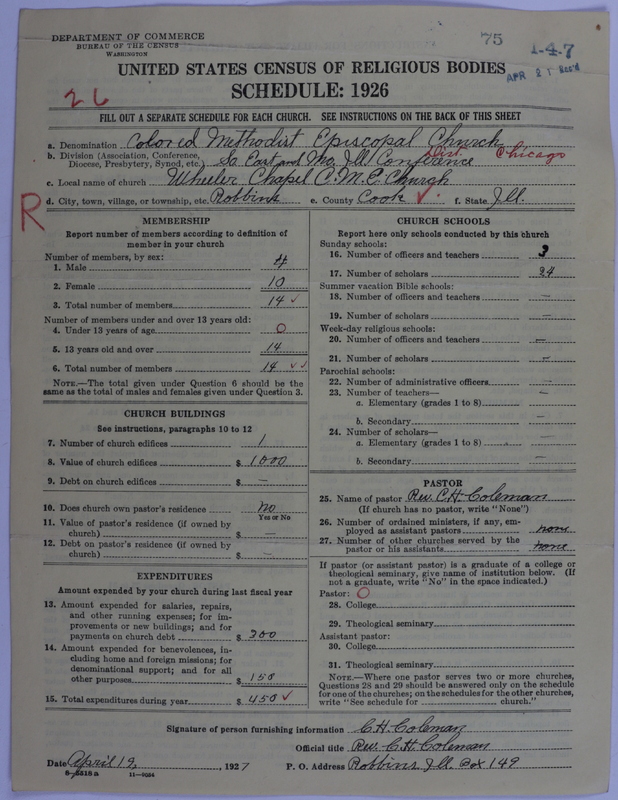 Scan of Colored Methodist Episcopal Church: 75