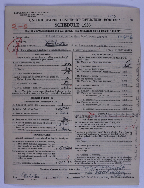 Scan of United Presbyterian Church of North America: 225