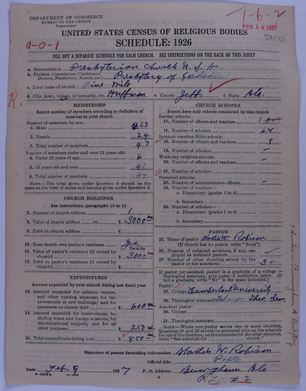 Scan of Presbyterian Church in the United States of America: 7095