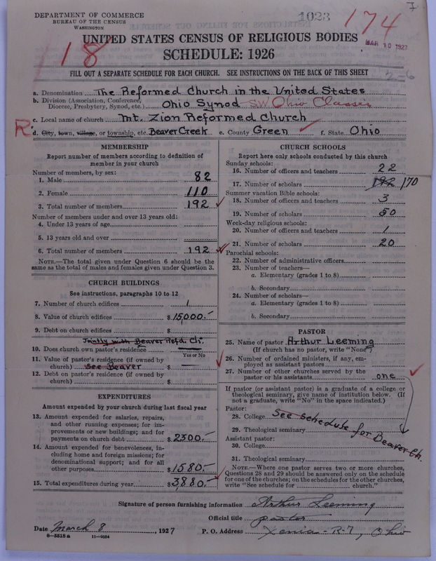 Scan of Reformed Church in the United States: 1023