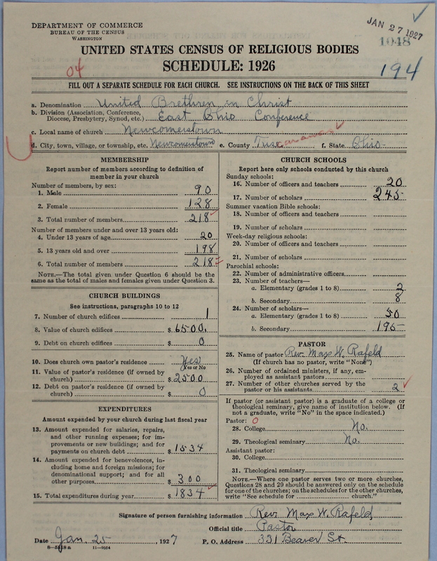 Scan of Church of the United Brethren in Christ: 1048