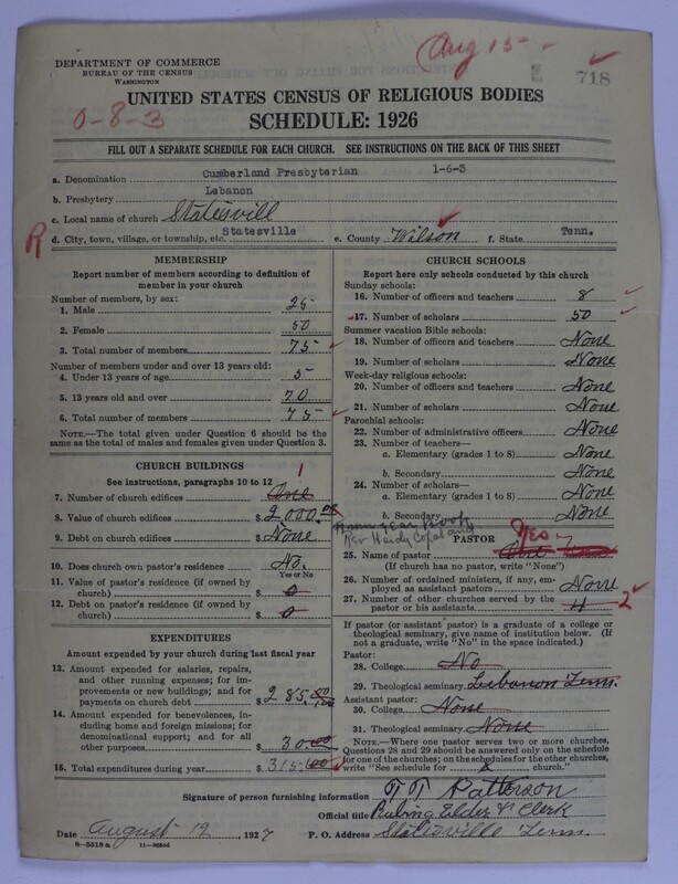 Scan of Cumberland Presbyterian Church: 718