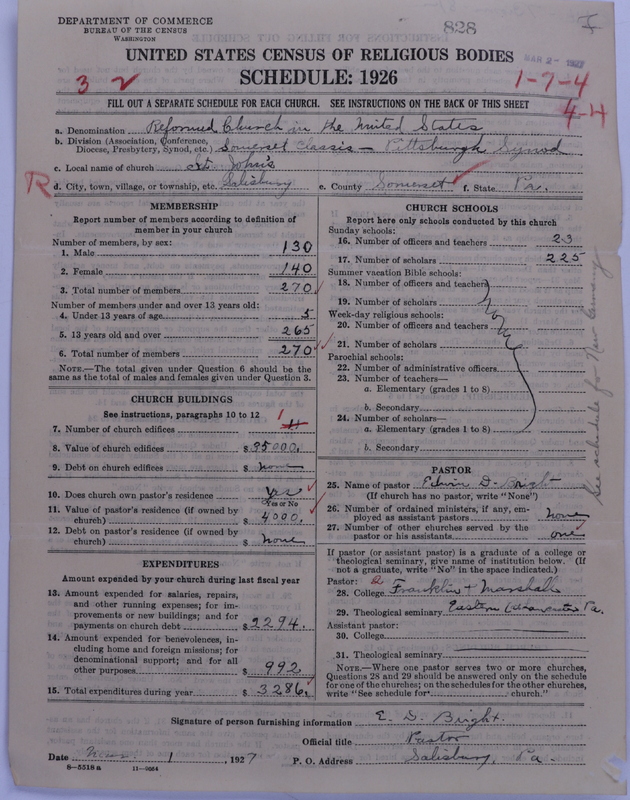 Scan of Reformed Church in the United States: 828
