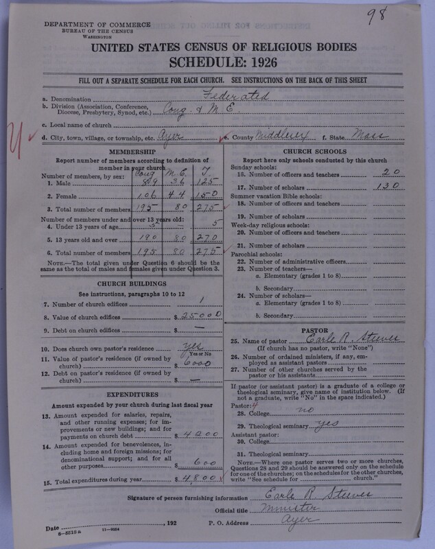 Scan of Federated Churches: 98
