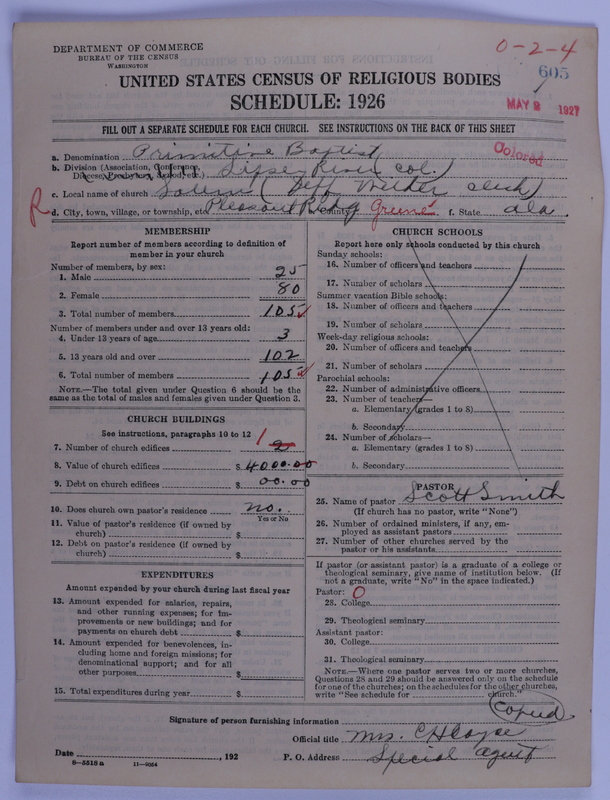 Scan of Colored Primitive Baptists: 606